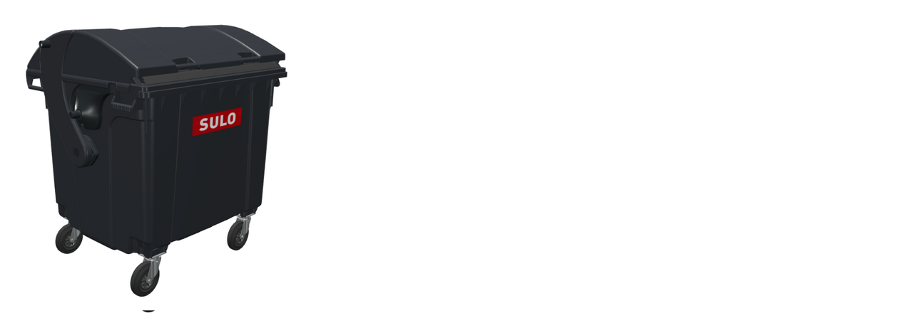 Контейнер для твердих побутових відходів 1100л SULO, сферична кришка, чорний